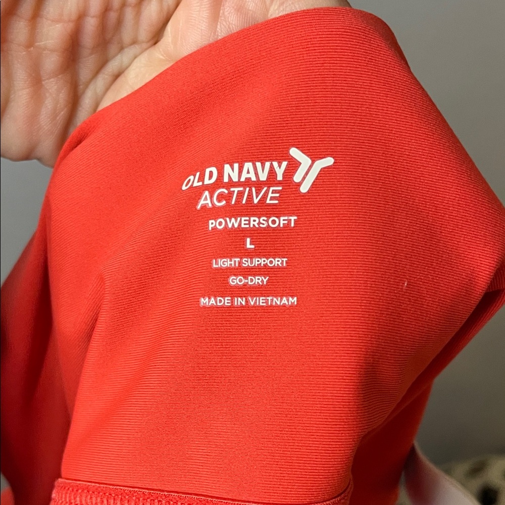 Bold Red High-Waisted Leggings with Matching Sports Bra Tank, size L - Picture 10 of 11